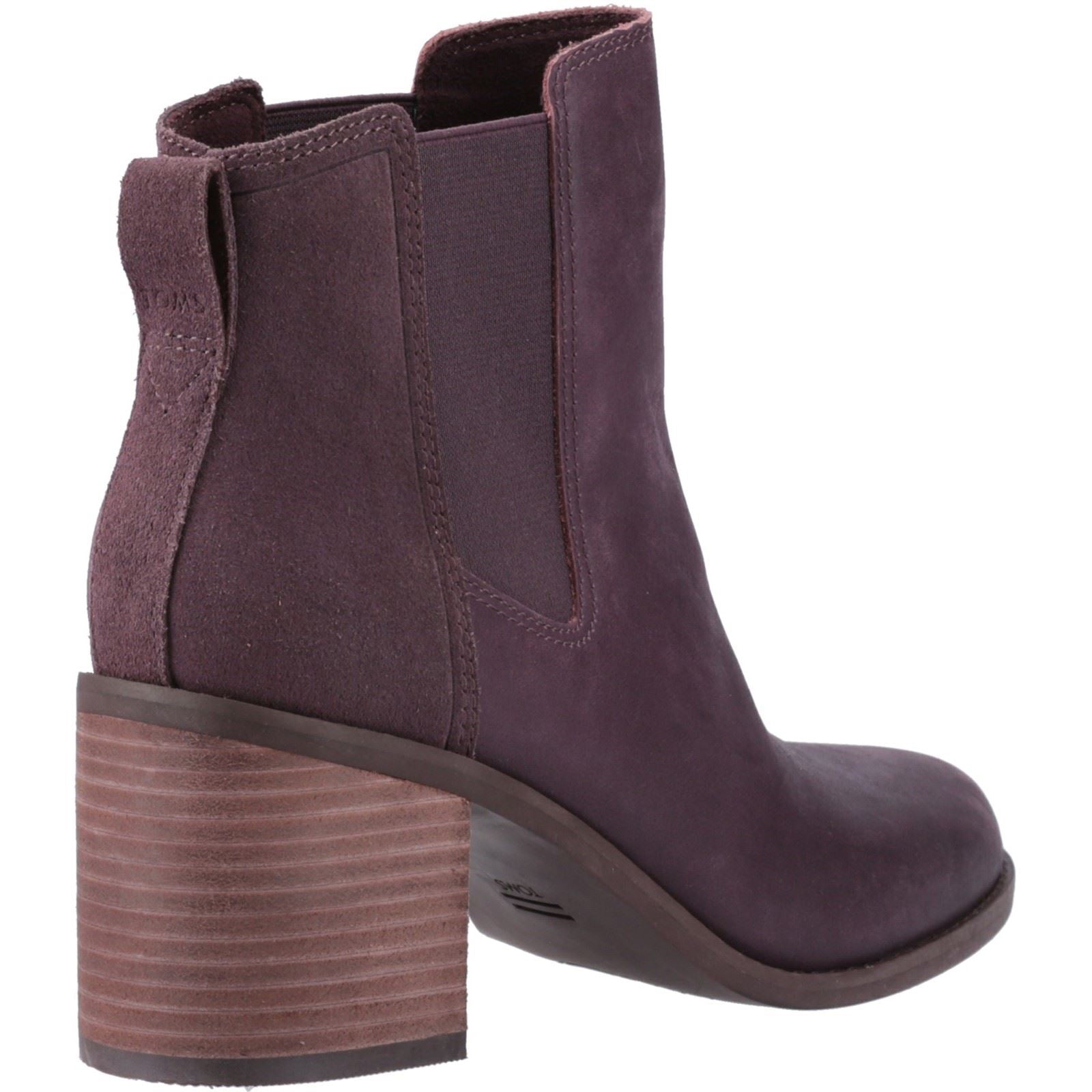 TOMS Evelyn Bottes En Cuir Pour Femmes Prune