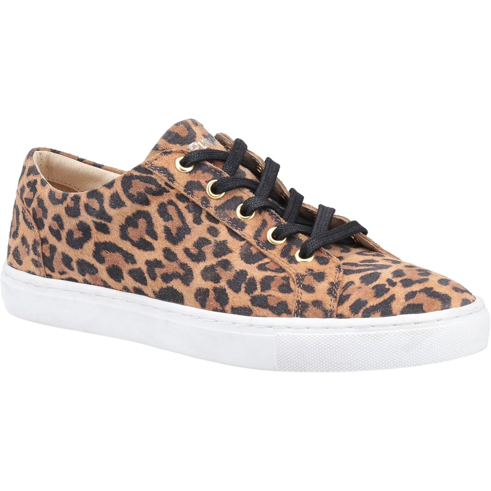 Hush Puppies Tessa Baskets Femme En Daim Imprimé Léopard