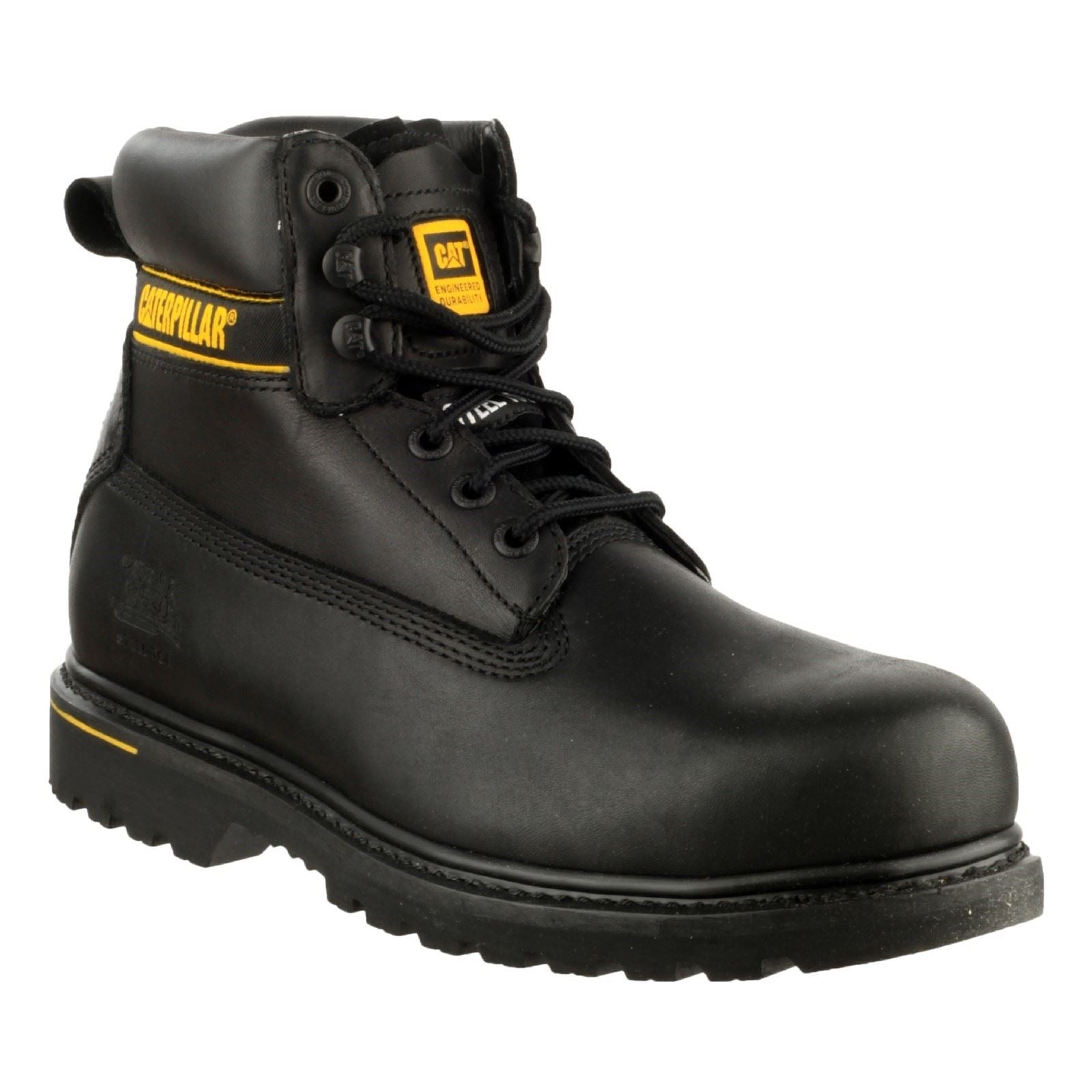 Caterpillar Bottes De Sécurité En Cuir Noir Cat Holton S3