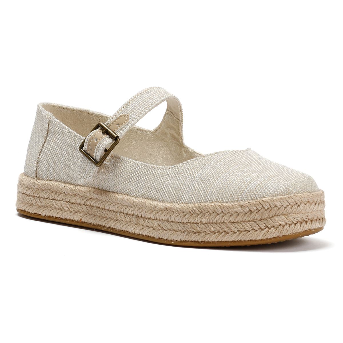 TOMS Carolina Mary Jane Espadrilles Blanches En Textile Pour Femmes