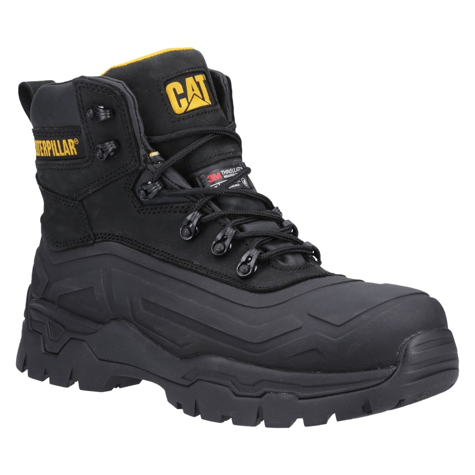 Caterpillar Bottes De Sécurité Noires Typhoon Sbh En Caoutchouc/Mouton
