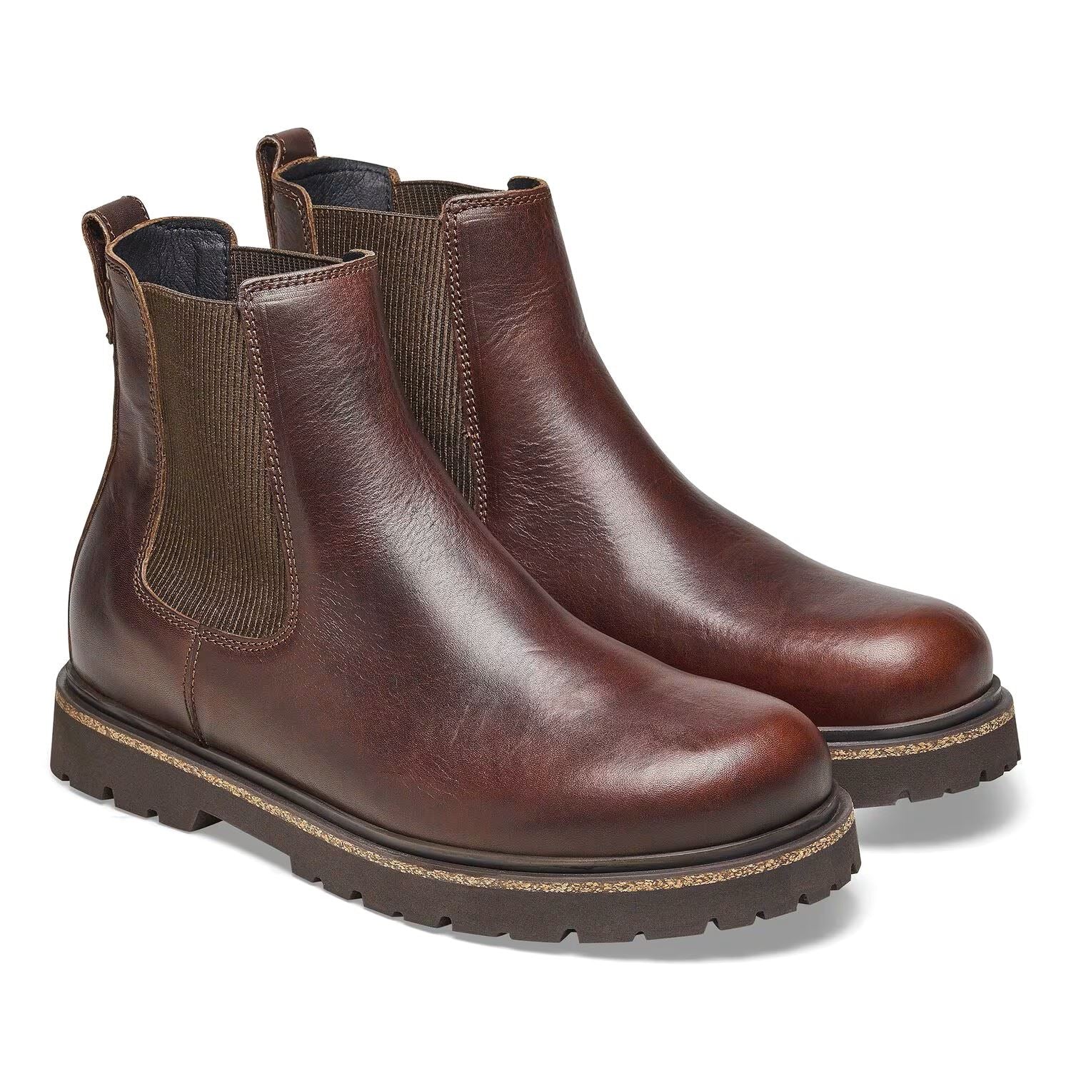 Birkenstock Highwood Chelsea Bottes En Cuir Marron Pour Hommes
