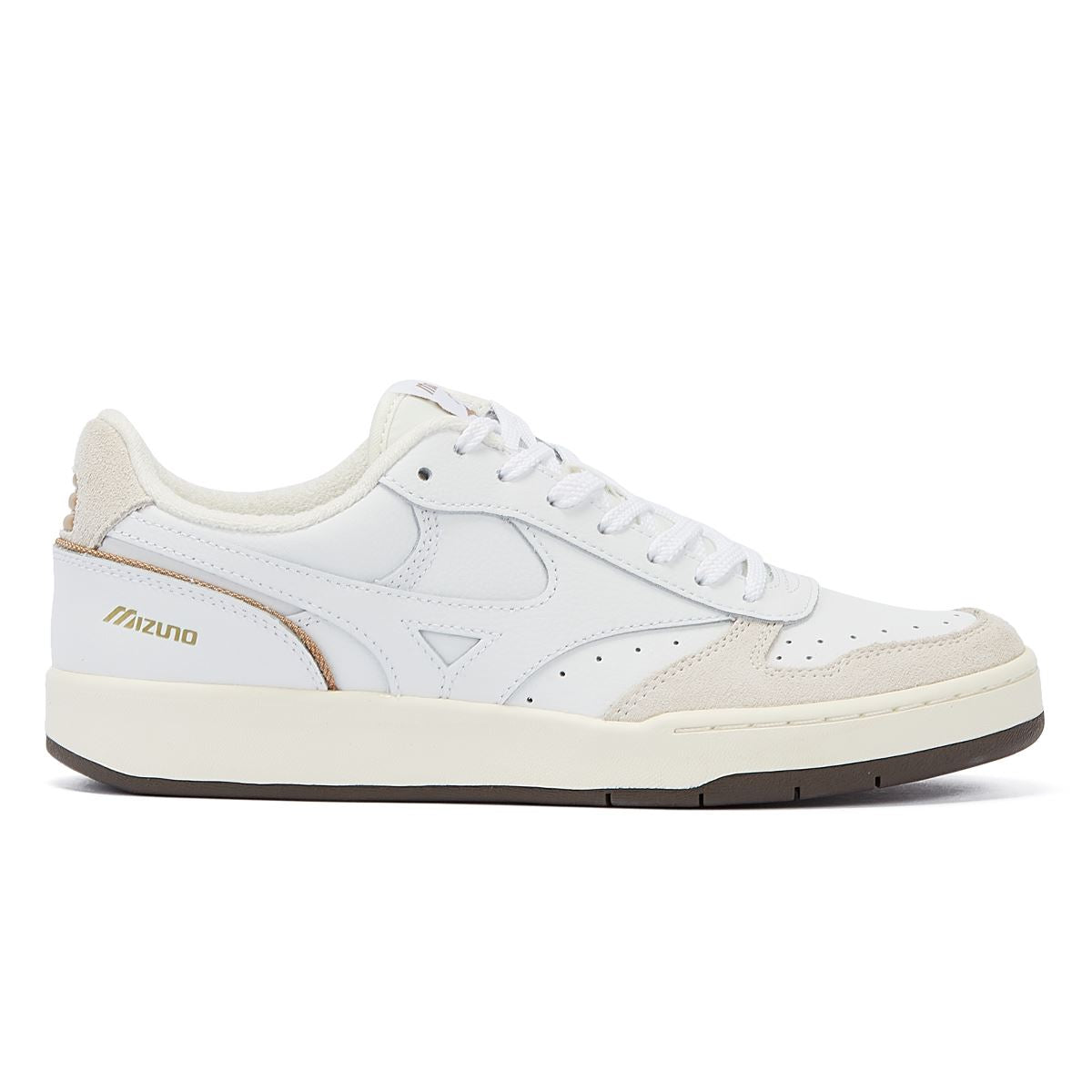 Mizuno City Wind Premium Baskets En Cuir Blanc