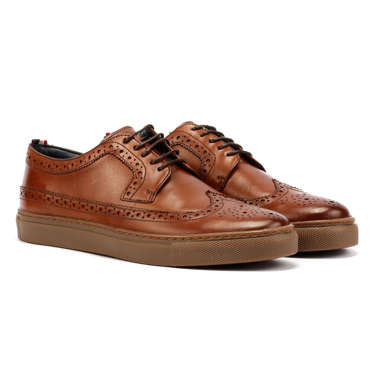 Ben Sherman Preston Chaussures En Cuir Marron À Lacets Pour Homme
