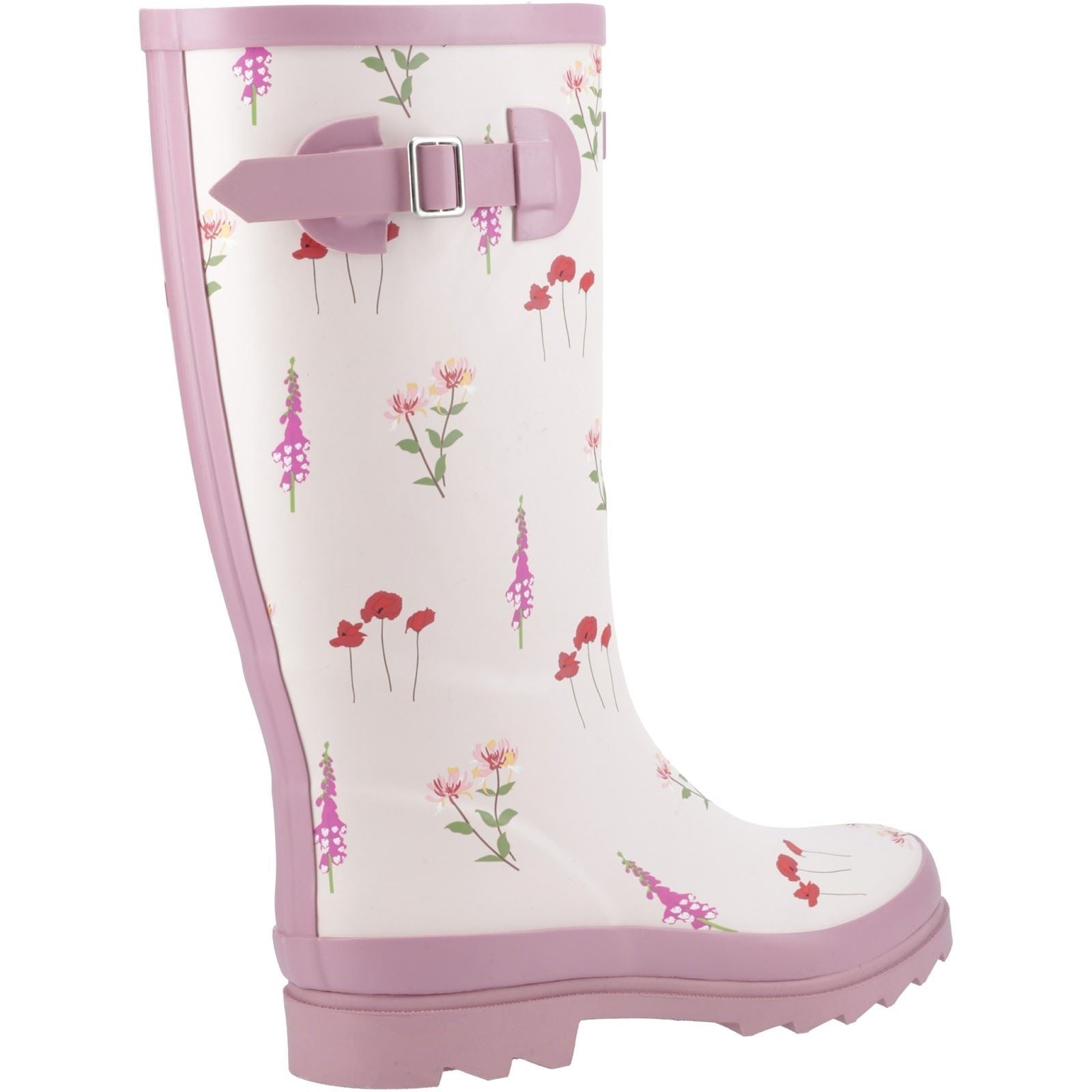 Cotswold Wildflower Tall Bottes En Caoutchouc Pour Femmes En Rose