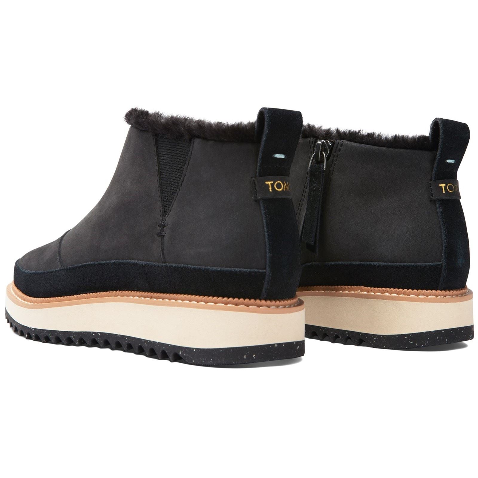 TOMS Marlo Bottes En Cuir Noires Pour Femmes
