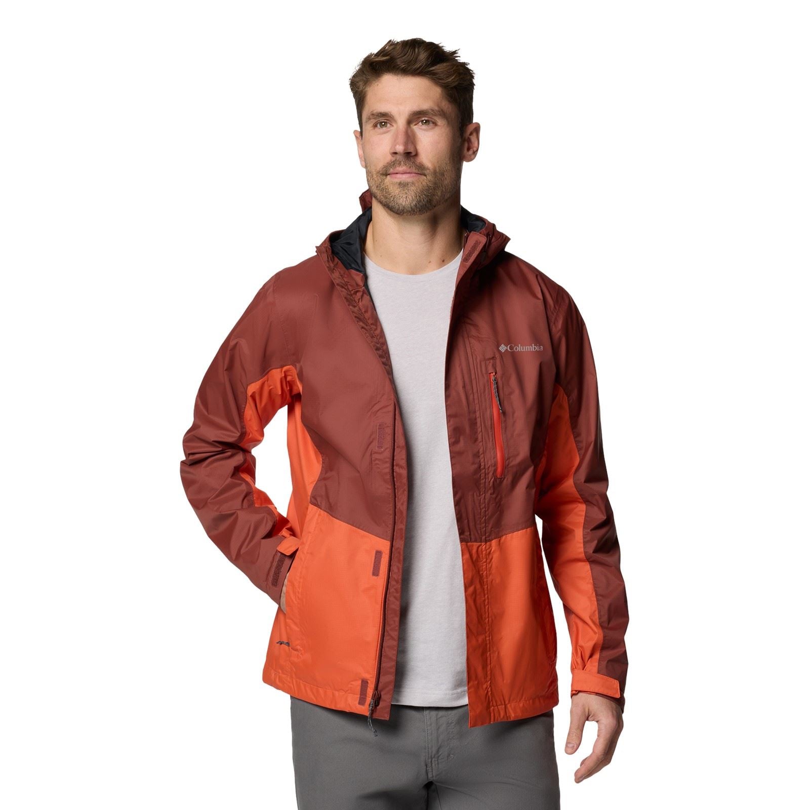 Columbia Pouring Adventure III Jacket Veste De Pluie Rouge Pour Homme