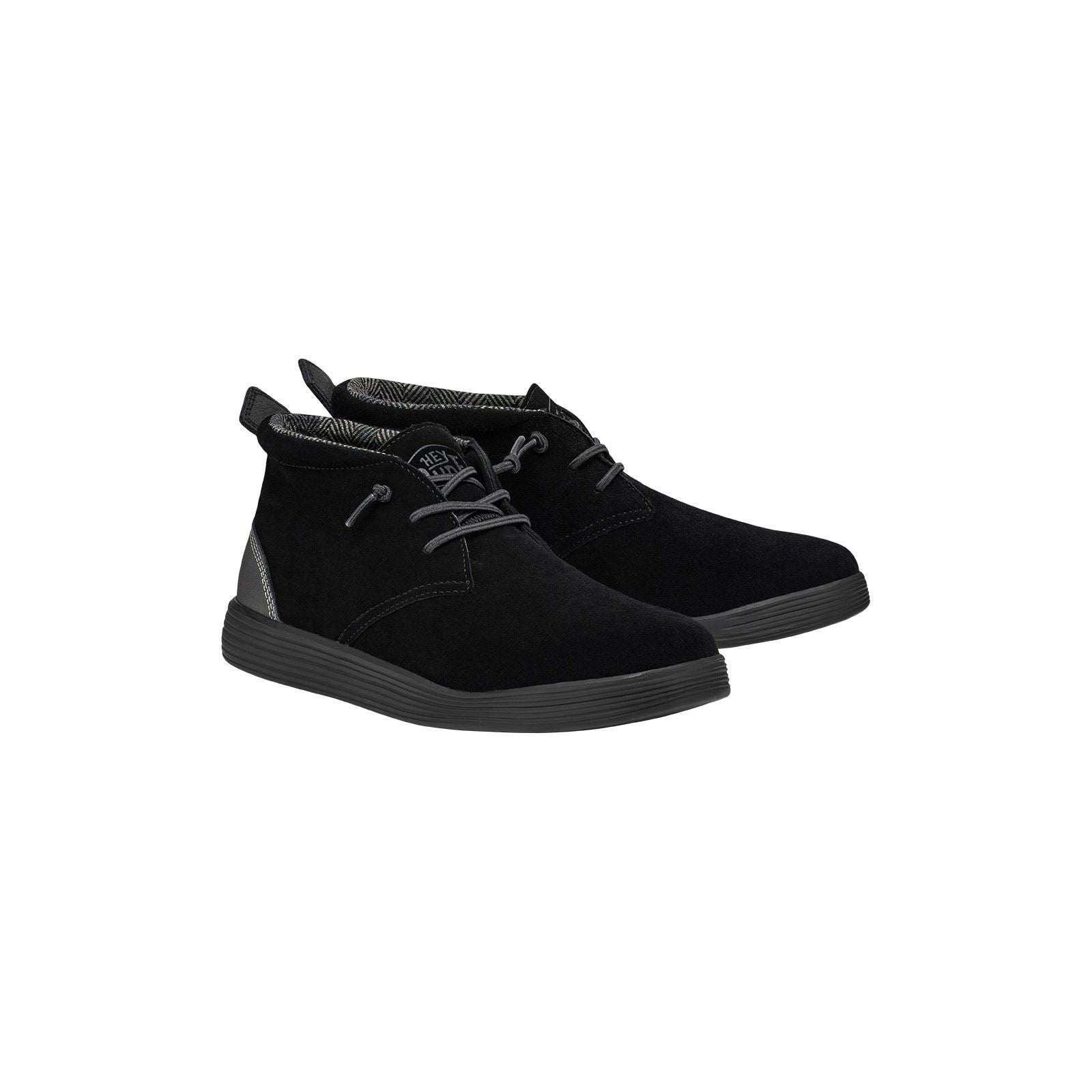HEYDUDE Jo Bottes Noires En Daim Pour Homme