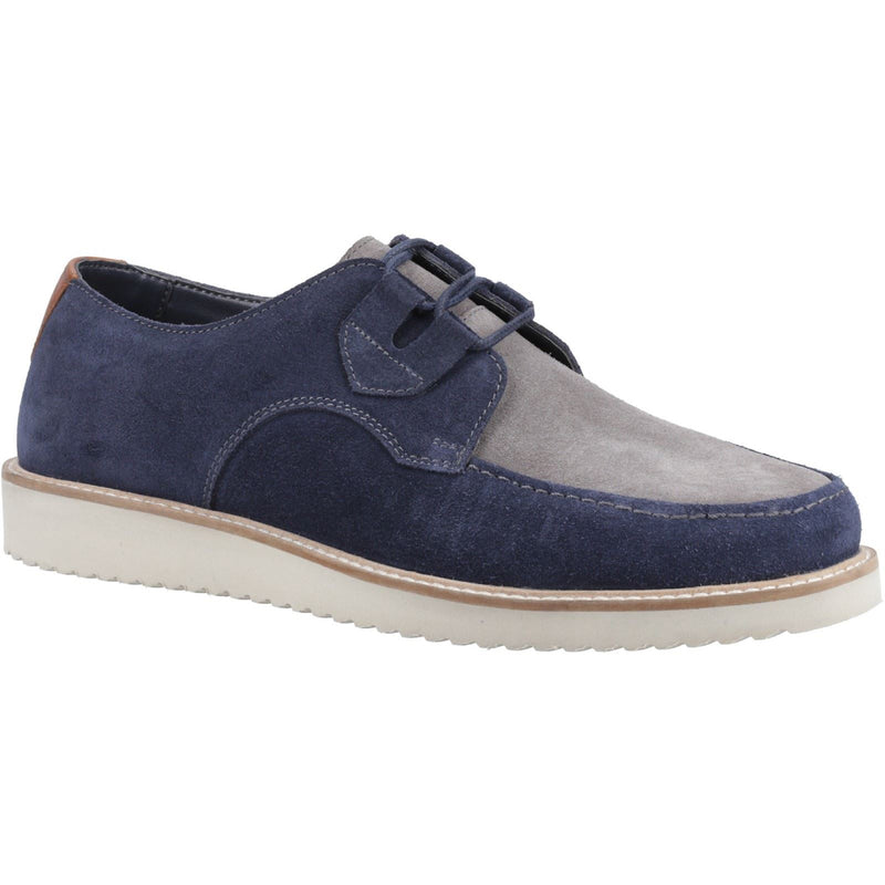 Hush Puppies Orion Chaussures À Lacets Pour Hommes En Suède Bleu Marine/Gris