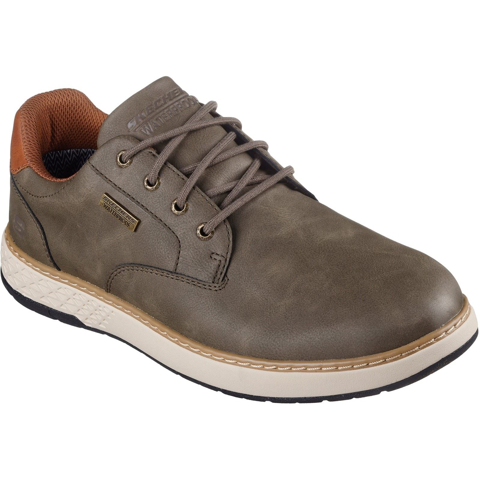 Skechers Garlan Pryor Chaussures À Lacets Pour Homme En Polyuréthane, Couleur Olive