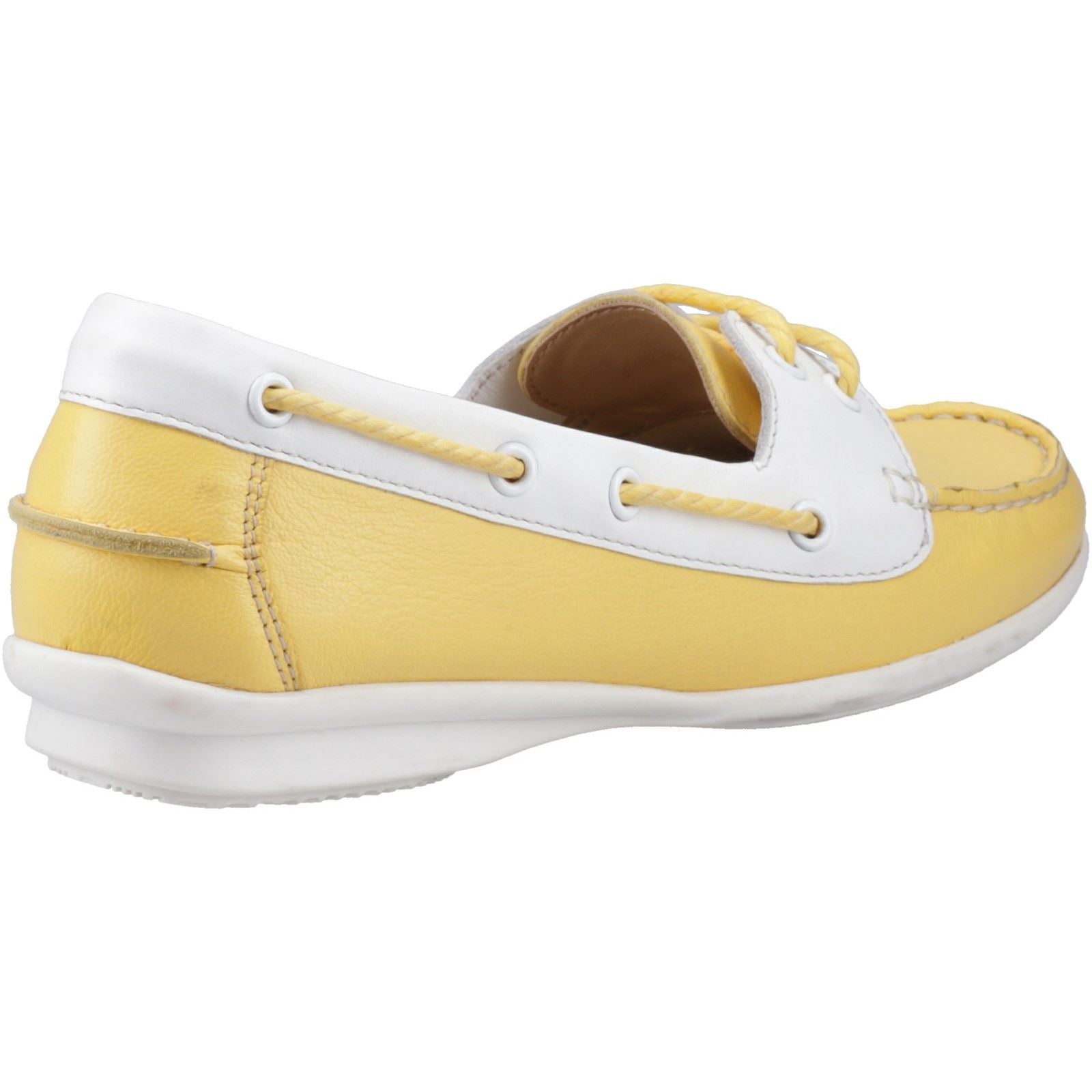 Hush Puppies Irene Chaussures Bateau Jaunes Pour Femmes En Cuir