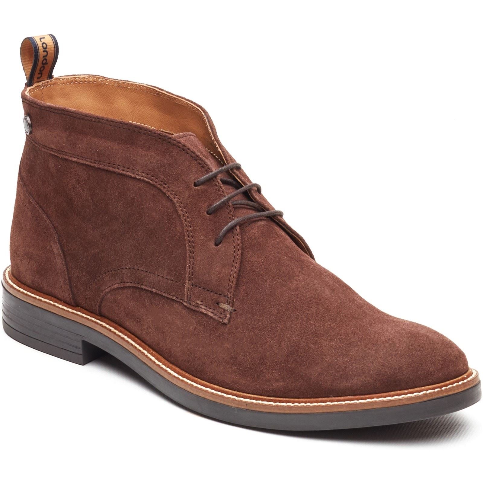 Base London Lincoln Chukka Bottes En Cuir Pour Hommes Marron