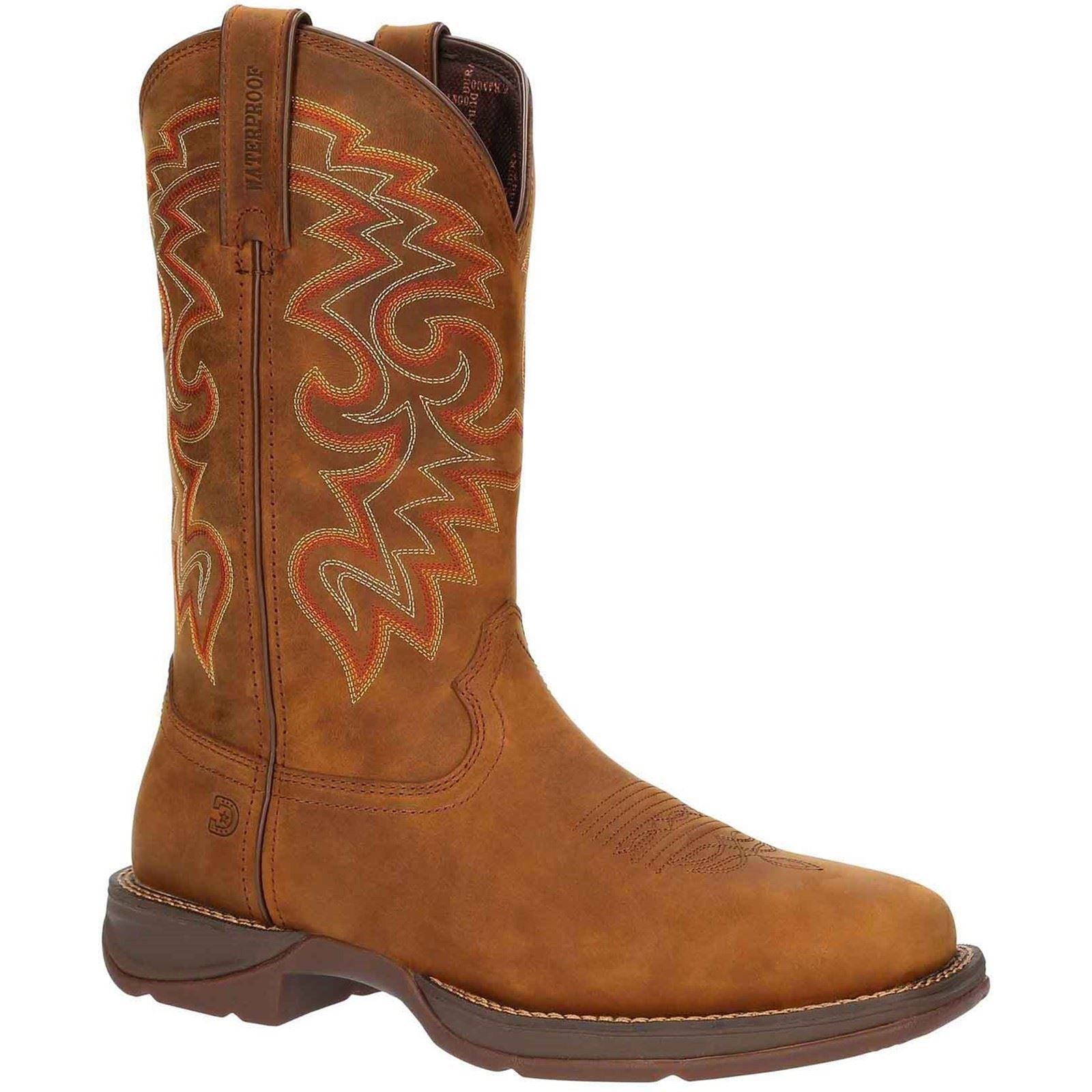 Durango Rebel Chaussures En Cuir Pour Homme De Couleur Rouille