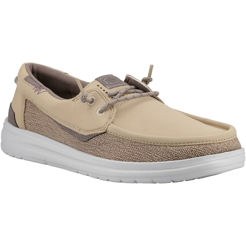 HEYDUDE Welsh Grip Classic Mesh Mocassins Bateau Marron En Mélange De Coton Pour Hommes