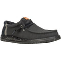 HEYDUDE Wally Elevated Basics Chaussures De Bateau Noires En Tissu Pour Hommes