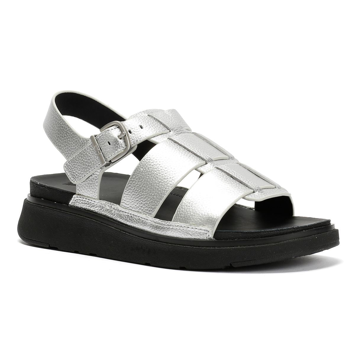 FitFlop GEN-FF Fisherman Sandales En Cuir Pour Femmes Argentées