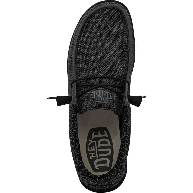 HEYDUDE Wally Sox Chaussures Bateau Noires En Micro-Suède Pour Homme.