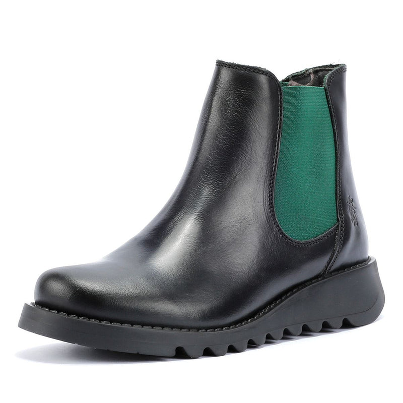 Fly London Salv Bottes Noires En Cuir Pour Femmes