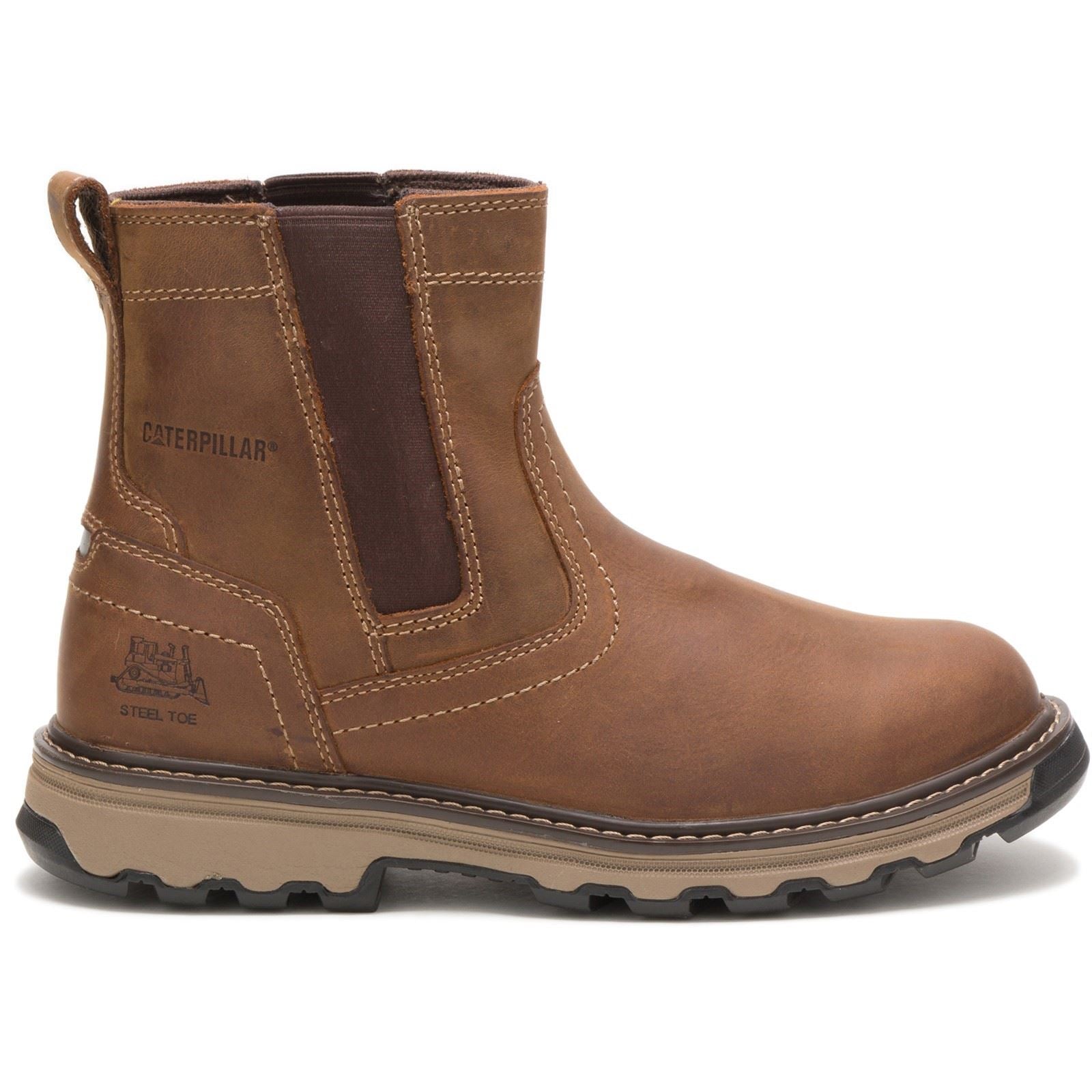 Caterpillar Bottes De Sécurité En Cuir Pelton Beige Foncé