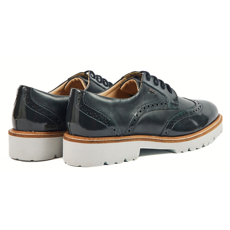 Pod Kortney Chaussures Richelieu En Cuir Verni Pour Femme, Couleur Bleu Marine.