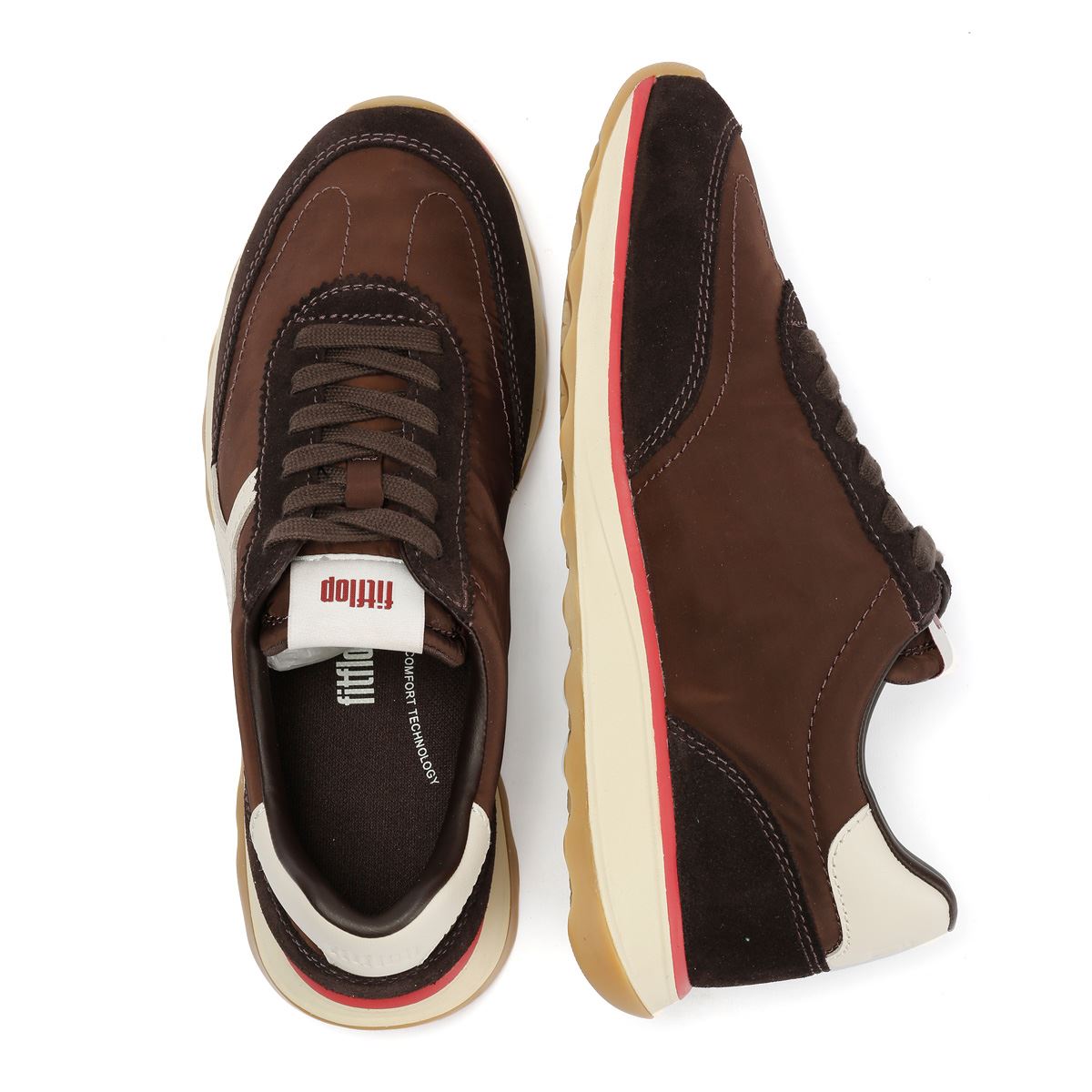 FitFlop Retro-Q FF Baskets Brunes En Nylon Pour Femmes