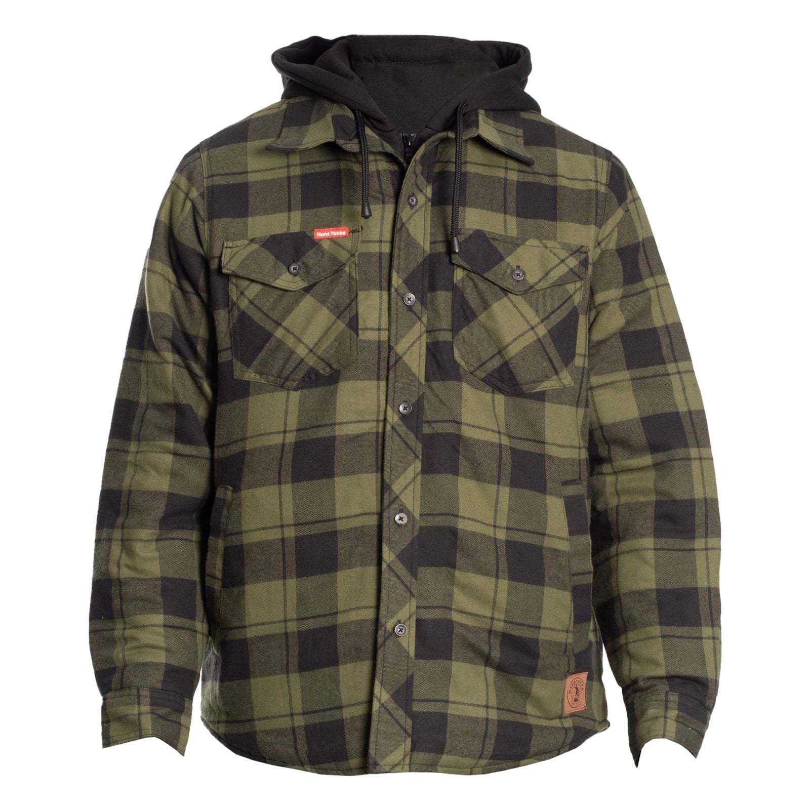 Hard Yakka Quilted Flannel Shacket Veste Chemise Verte Pour Homme