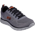 Skechers Track Leshur Chaussures De Sport En Polyester Pour Hommes Gris Charbon/Orange