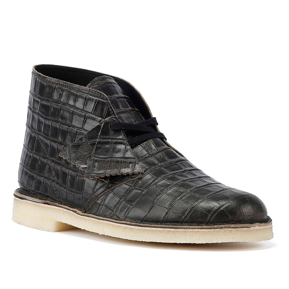Clarks Originals Desert Harajuku Bottes Noires En Cuir Pour Hommes