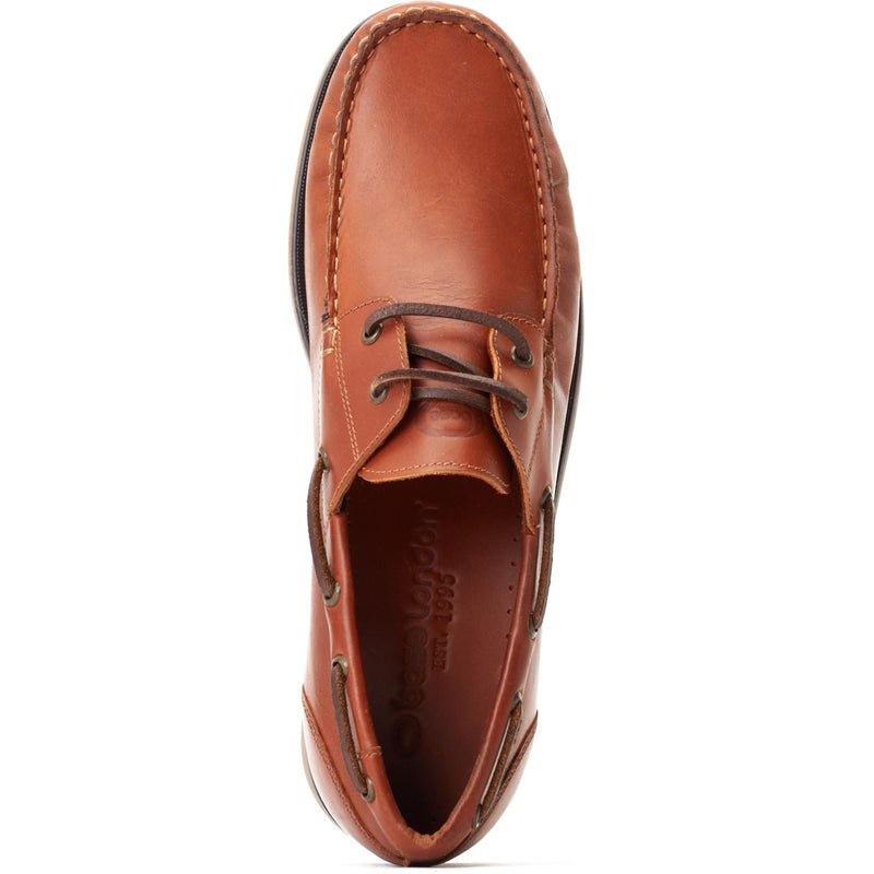 Base London Stern Chaussures Bateau En Cuir Pour Hommes, Couleur Tan Brûlé