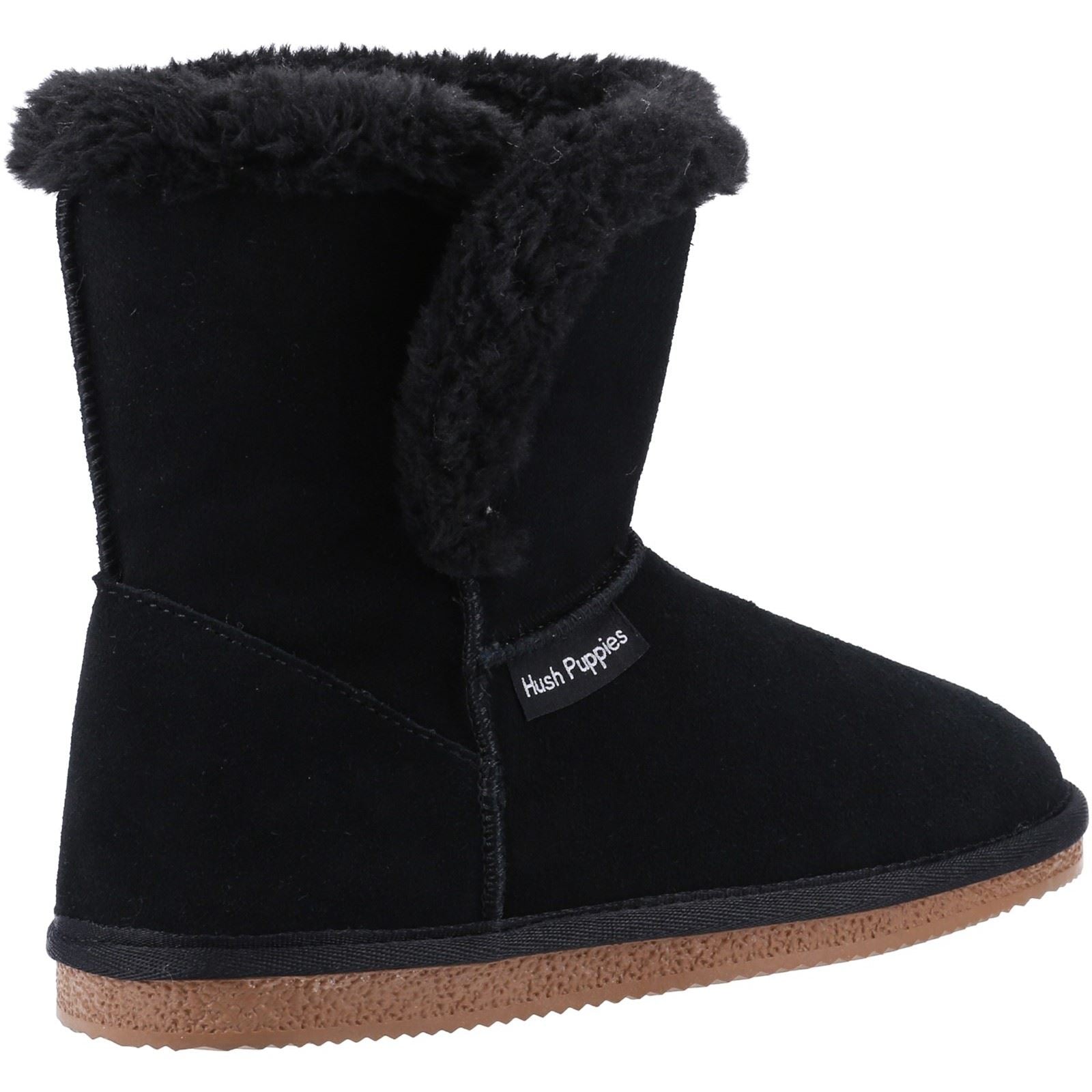 Hush Puppies Ashleigh Chaussons Noirs En Fausse Fourrure Pour Femme