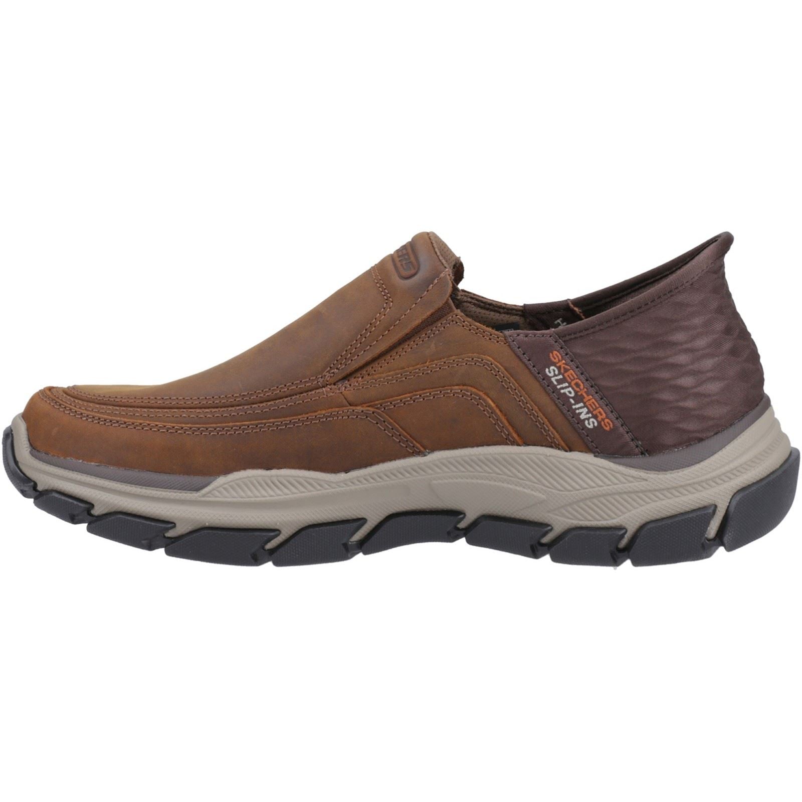 Skechers Respected Elgin Chaussures Mocassins Pour Homme En Cuir Marron Foncé