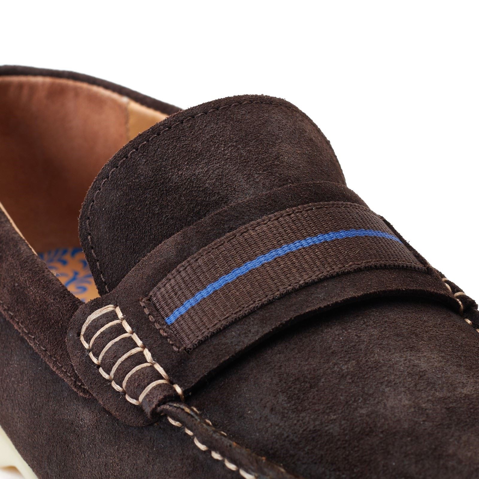 Base London Drum Chaussures Loafers Marron Brûlé Pour Hommes En Cuir