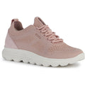 Geox D Spherica A Baskets En Cuir Pour Femmes De Couleur Rose Clair