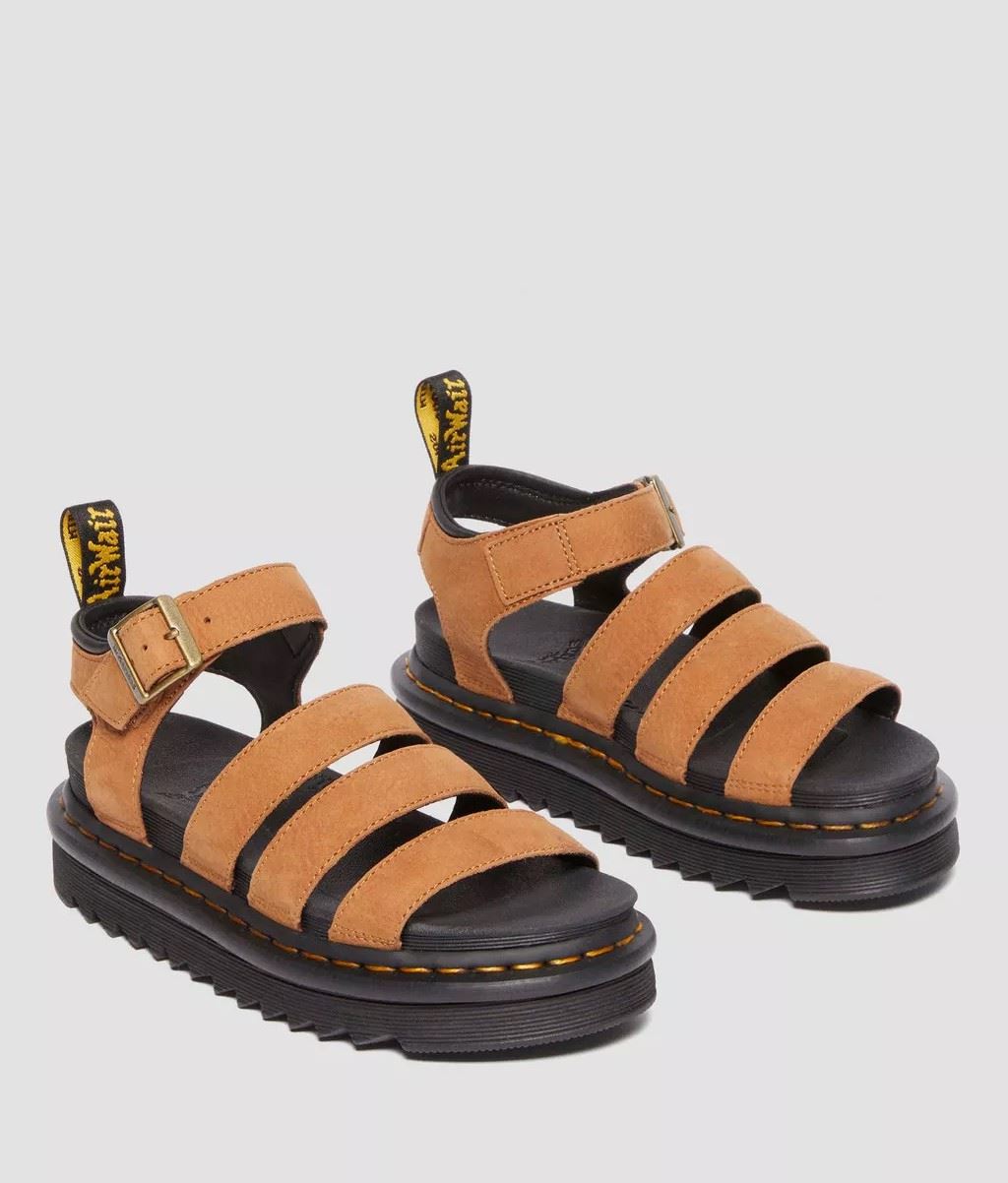 Dr. Martens Blaire Tumbled Nubuck Sandales En Nubuck Pour Femmes Marron