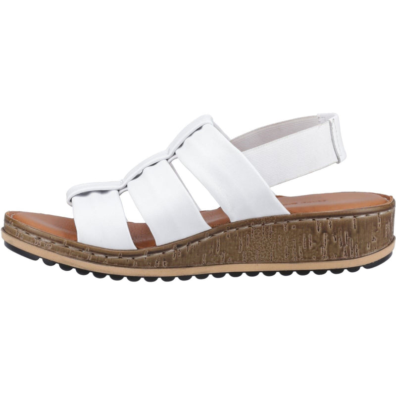 Hush Puppies Eden Wide Fit Sandales Blanches Pour Femmes En Cuir