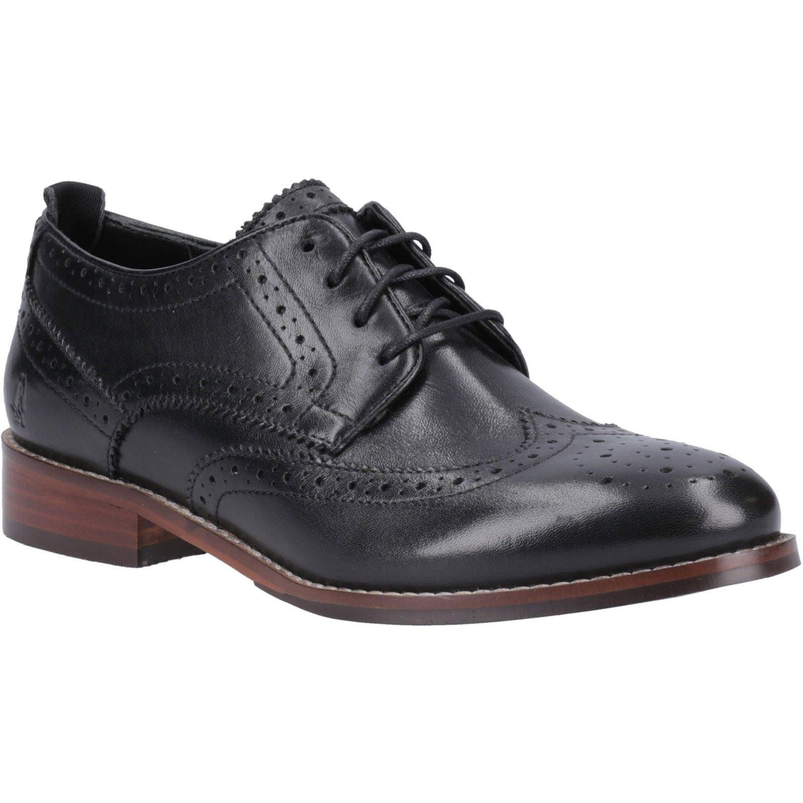 Hush Puppies Natalia Chaussures Richelieu Noires En Cuir Pour Femmes