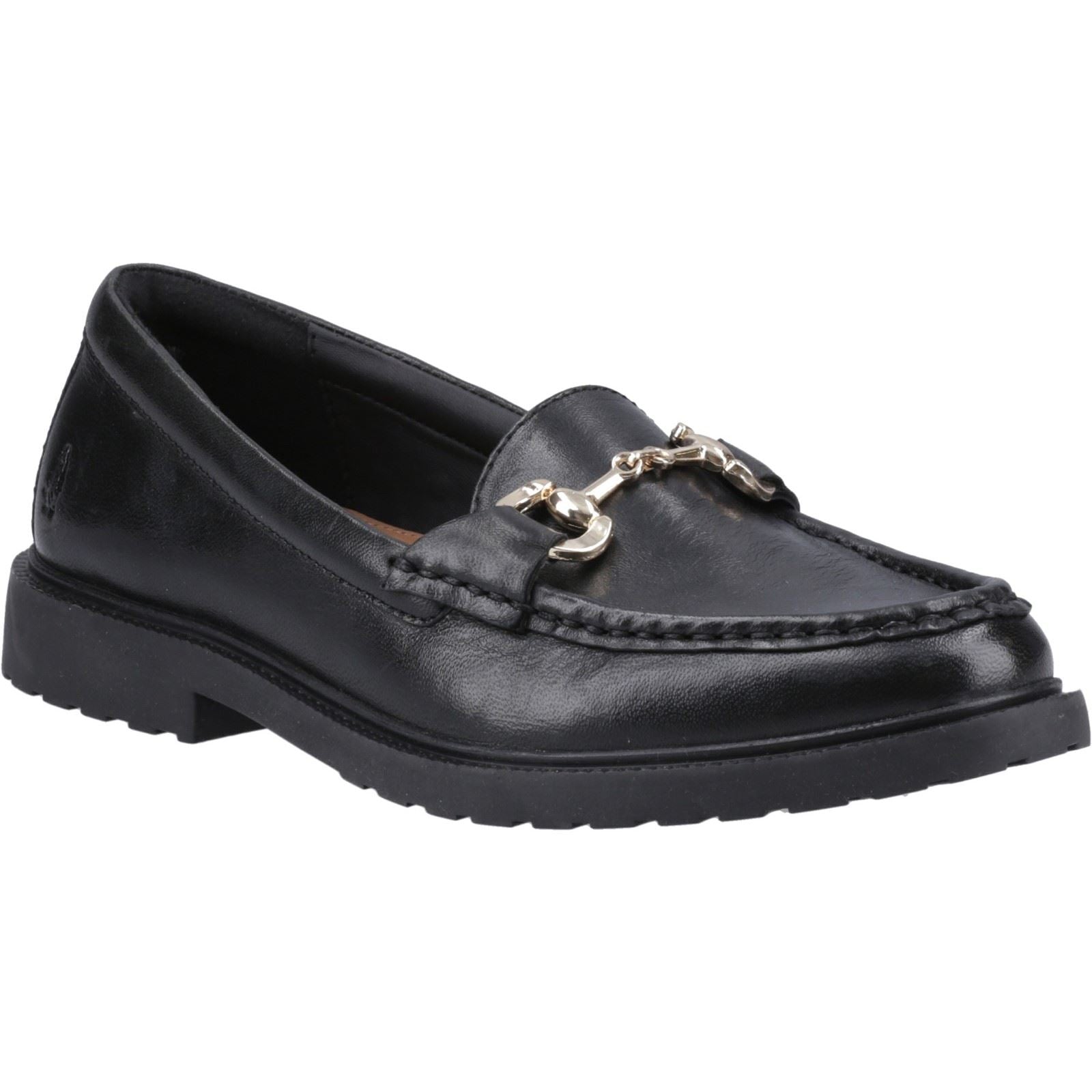 Hush Puppies Verity Snaffle Mocassins Noirs Pour Femmes En Cuir