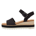 TOMS Diana Canvas Wedge Sandales noires pour femmes