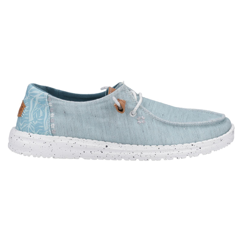 HEYDUDE Wendy Heathered Slub Tropical Mocassins Bleus Pour Femmes
