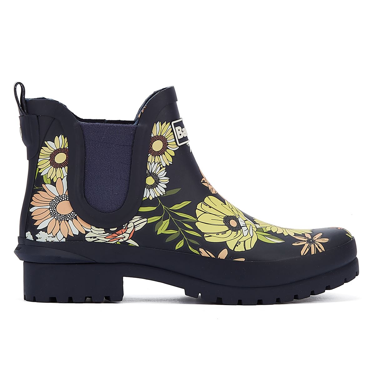 Barbour Wilton Bottes En Caoutchouc Marine Pour Femmes
