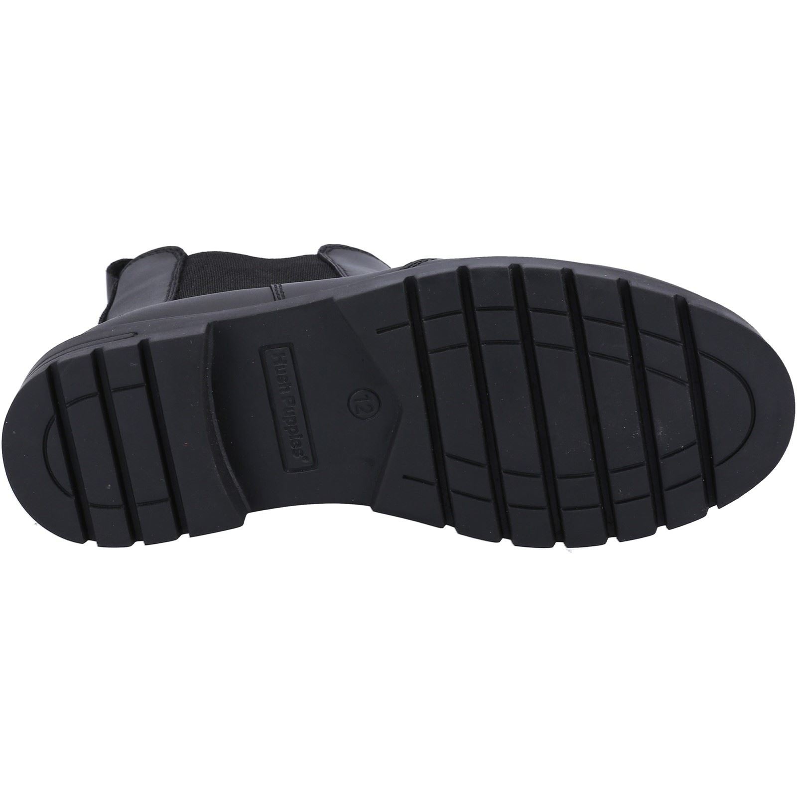 Hush Puppies Laura JNR Chaussures Noires Pour Filles En Cuir