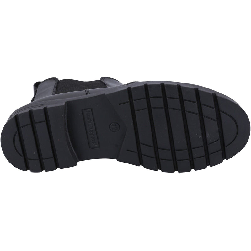 Hush Puppies Laura JNR Chaussures Noires Pour Filles En Cuir