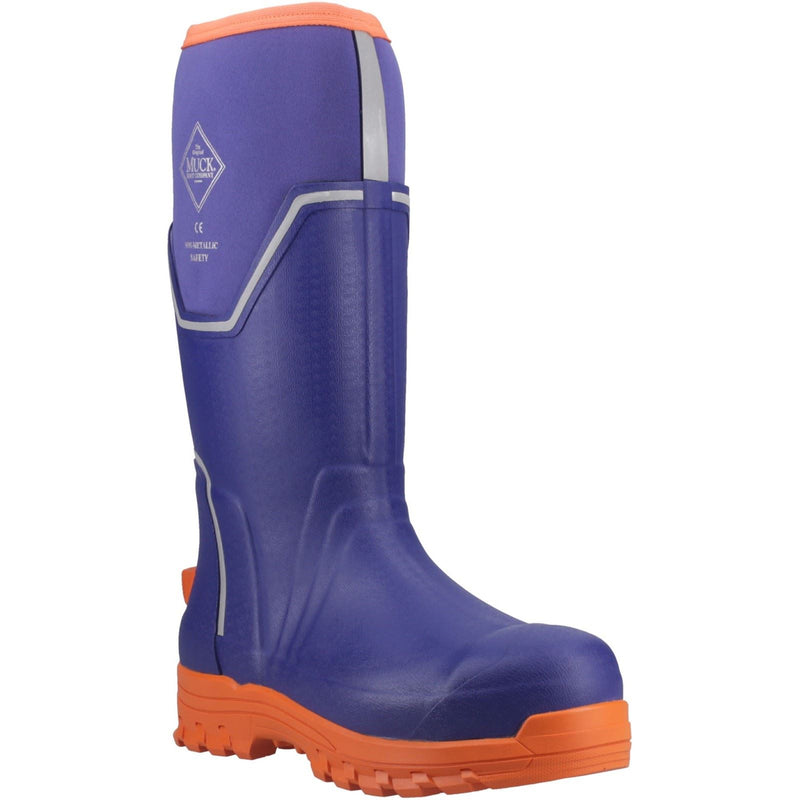 Muck Boots Grit S5 Bottes En Caoutchouc Pour Hommes Bleues/oranges
