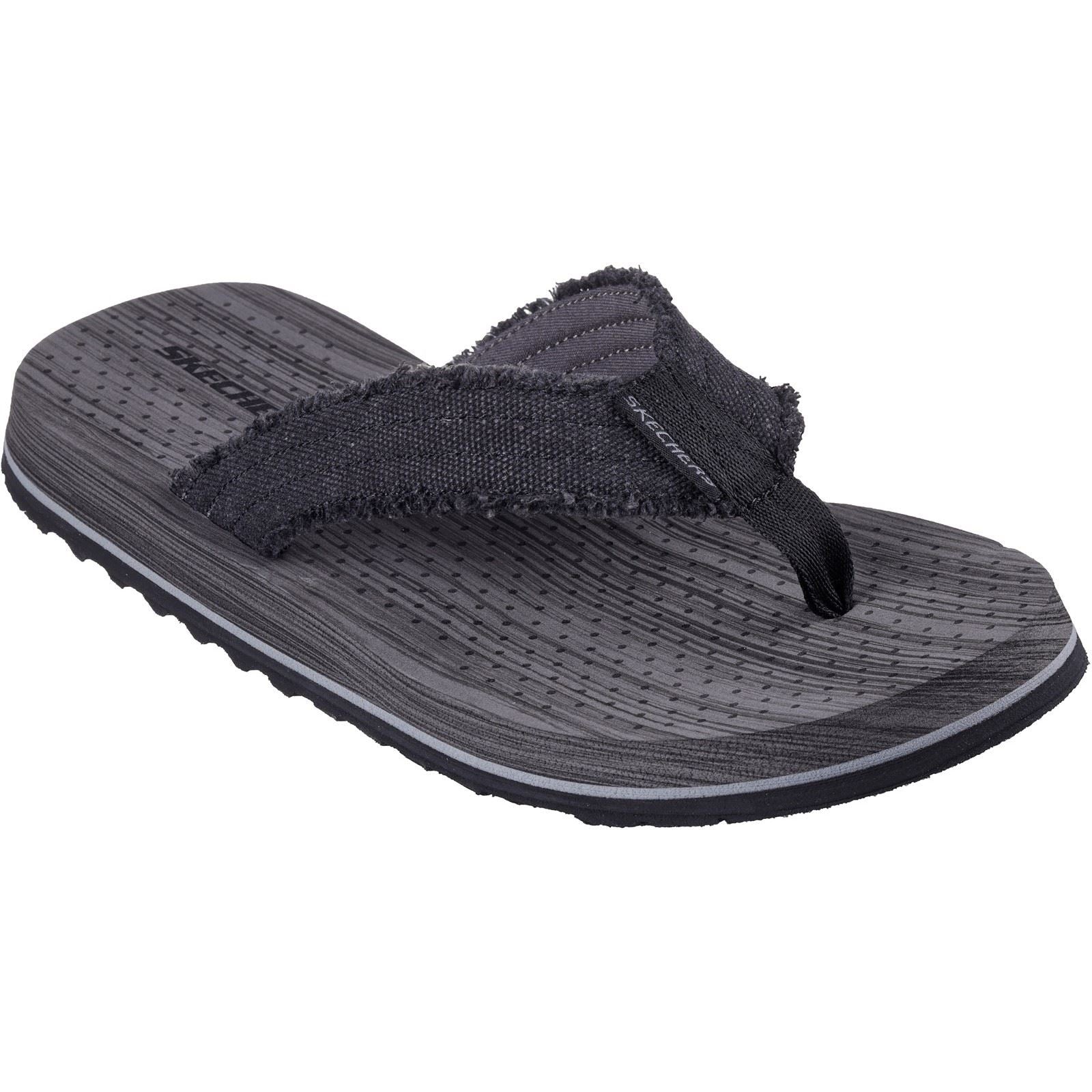 Skechers Tantric Fritz Sandales Noires Pour Hommes En Textile