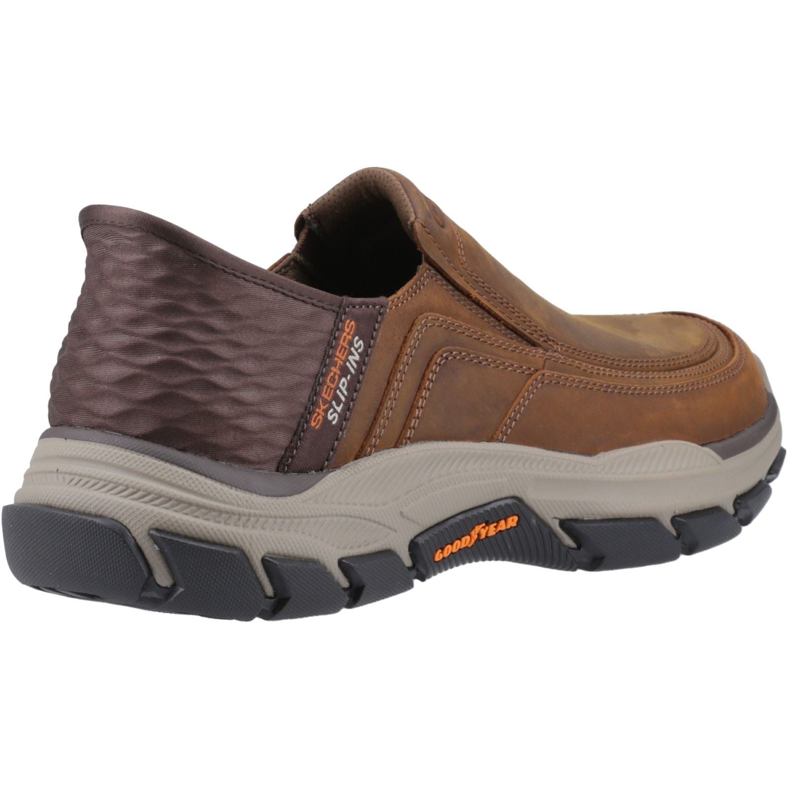 Skechers Respected Elgin Chaussures Mocassins Pour Homme En Cuir Marron Foncé