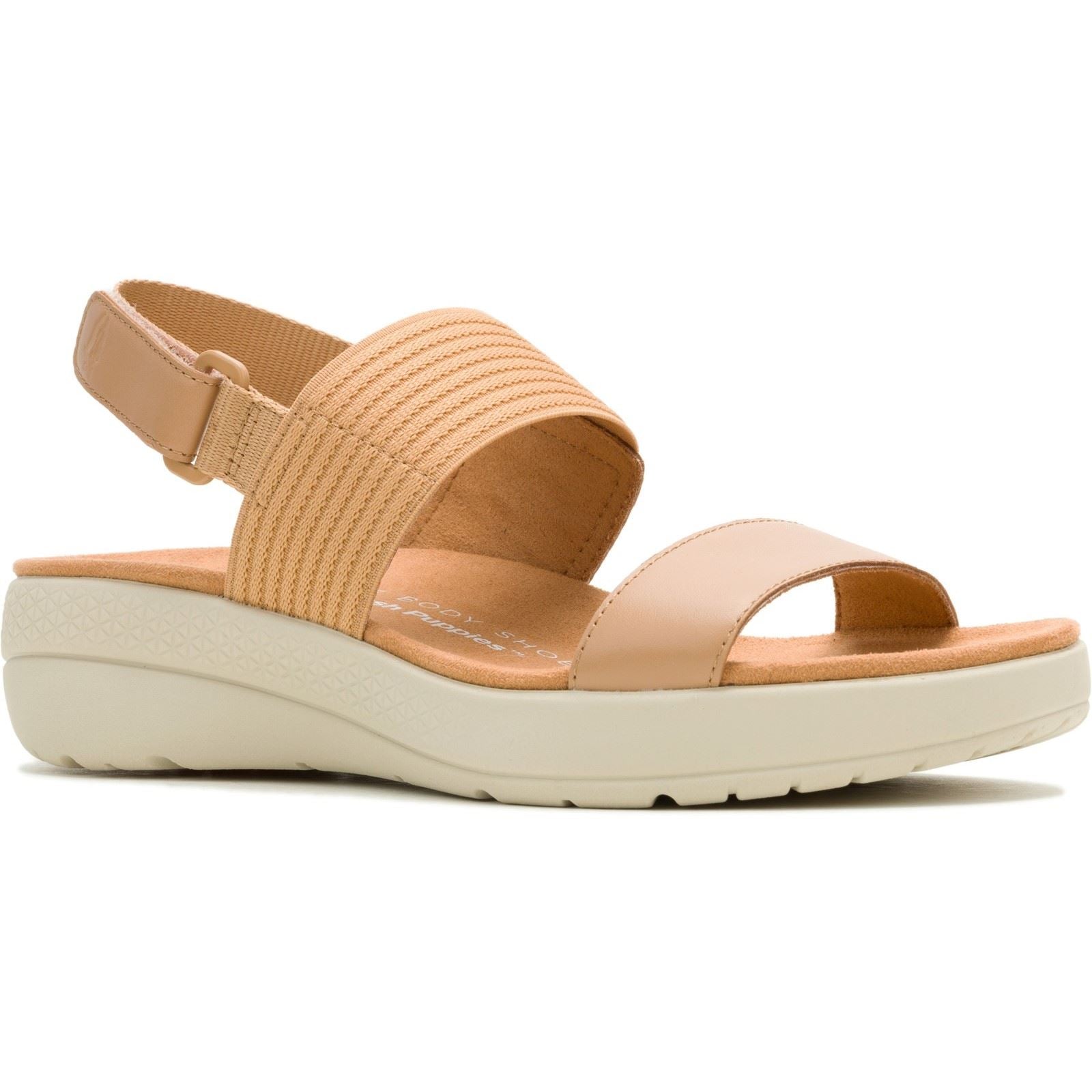 Hush Puppies Breathe Slingback Sandales En Cuir Pour Femmes Couleur Caramel