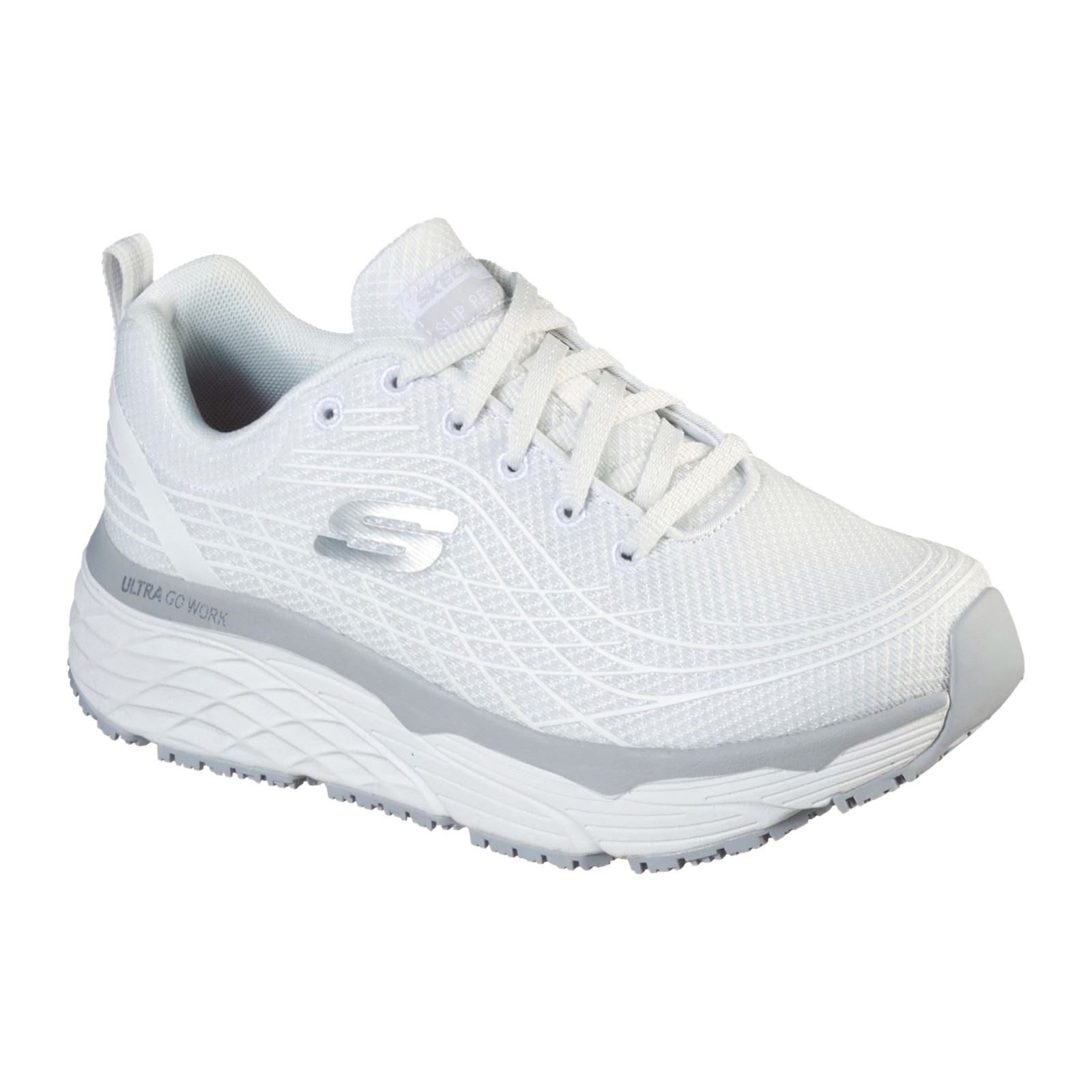 Skechers Workwear Max Cushioning Elite Sr Baskets De Sécurité Blanches Pour Femmes En Textile