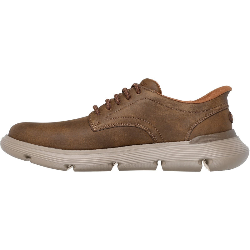 Skechers Garza Duran Chaussures De Sport Pour Hommes En Cuir Couleur Taupe