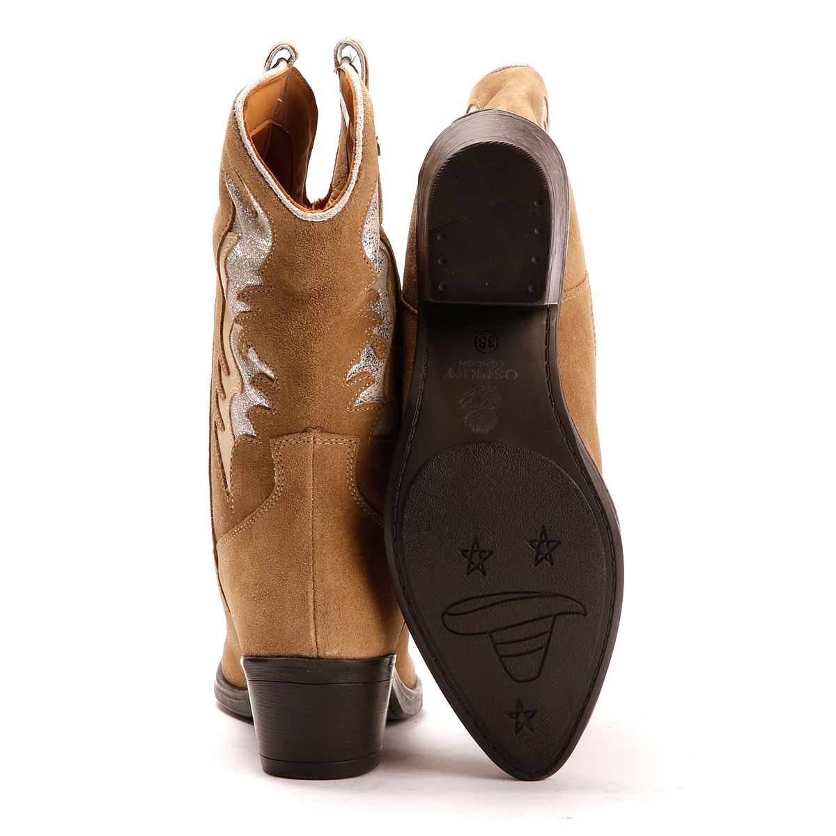Osprey London The Louisville Bottes Beiges Pour Femmes En Suède