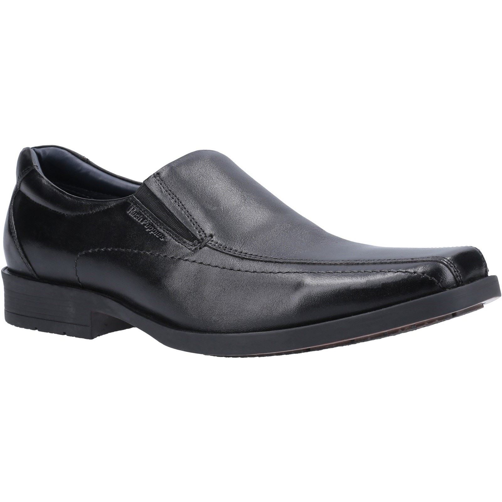 Hush Puppies Brody Chaussures Noires Pour Hommes En Cuir À Enfiler